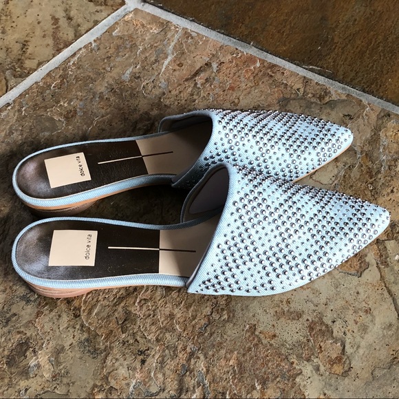🍃💕NIB Dolce Vita Studded Denim Slide Mules - Picture 6 of 8